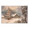 Snowy Christmas House 36" x 24" Canvas Wall Art